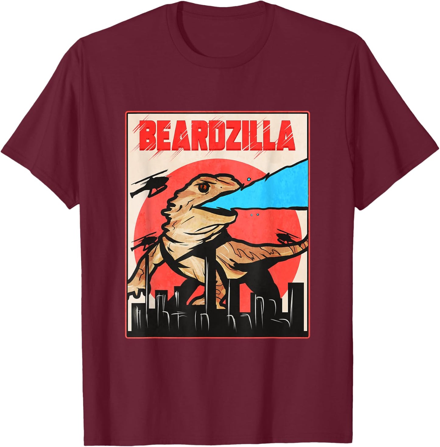 Beardzilla Bearded Dragon T-Shirt - T-Shirt | Maroon