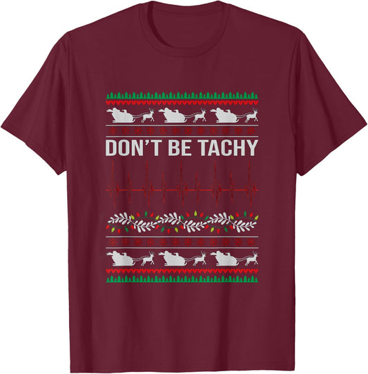 Nurse Tele Tech EKG Ugly Christmas CVICU RN Telemetry Unit T-Shirt - T-Shirt | Maroon