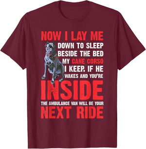 Now I Lay Me Down to Sleep Beside Pet Cane Corso Dog Women T-Shirt - T-Shirt | Maroon