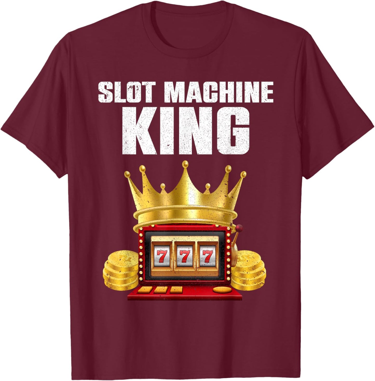 Cool Slot Machine Lovers Design Boys Casino Gambler T-Shirt - T-Shirt | Maroon
