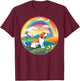 Beagle Rainbow Bridge Colorful Dog Memorial Painting T-Shirt - T-Shirt | Maroon