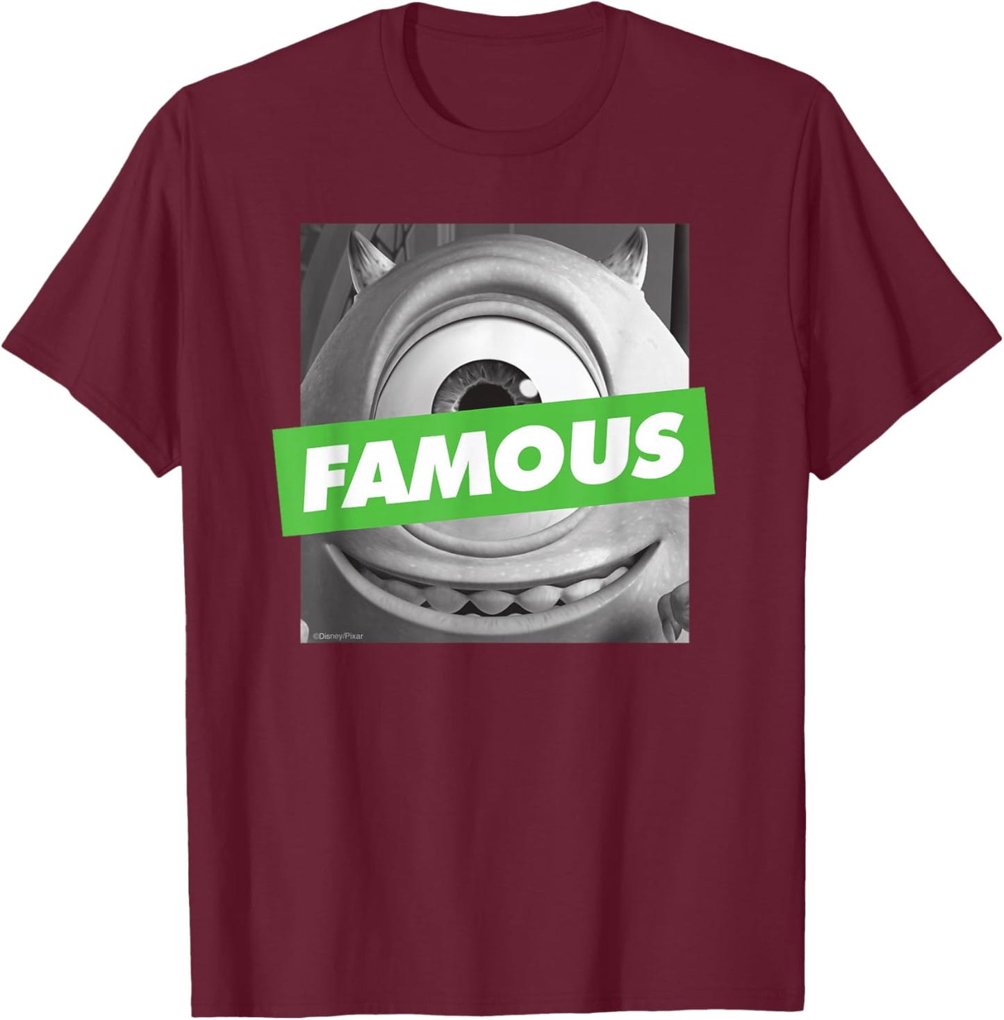 Disney and Pixar's Monsters, Inc. Mike Wazowski Famous T-Shirt - T-Shirt | Maroon