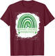Kidney Disease Awareness Bleached Rainbow Green Ribbon Men T-Shirt - T-Shirt | Maroon