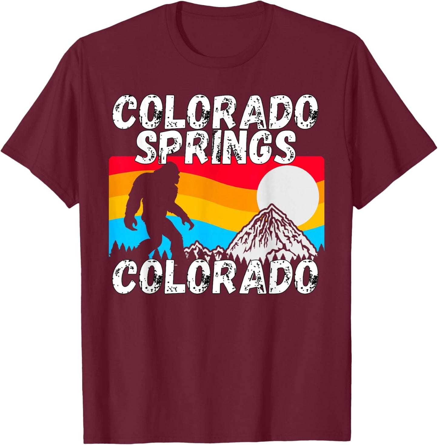 Retro Colorado Springs Colorado Apparel T-Shirt - T-Shirt | Maroon