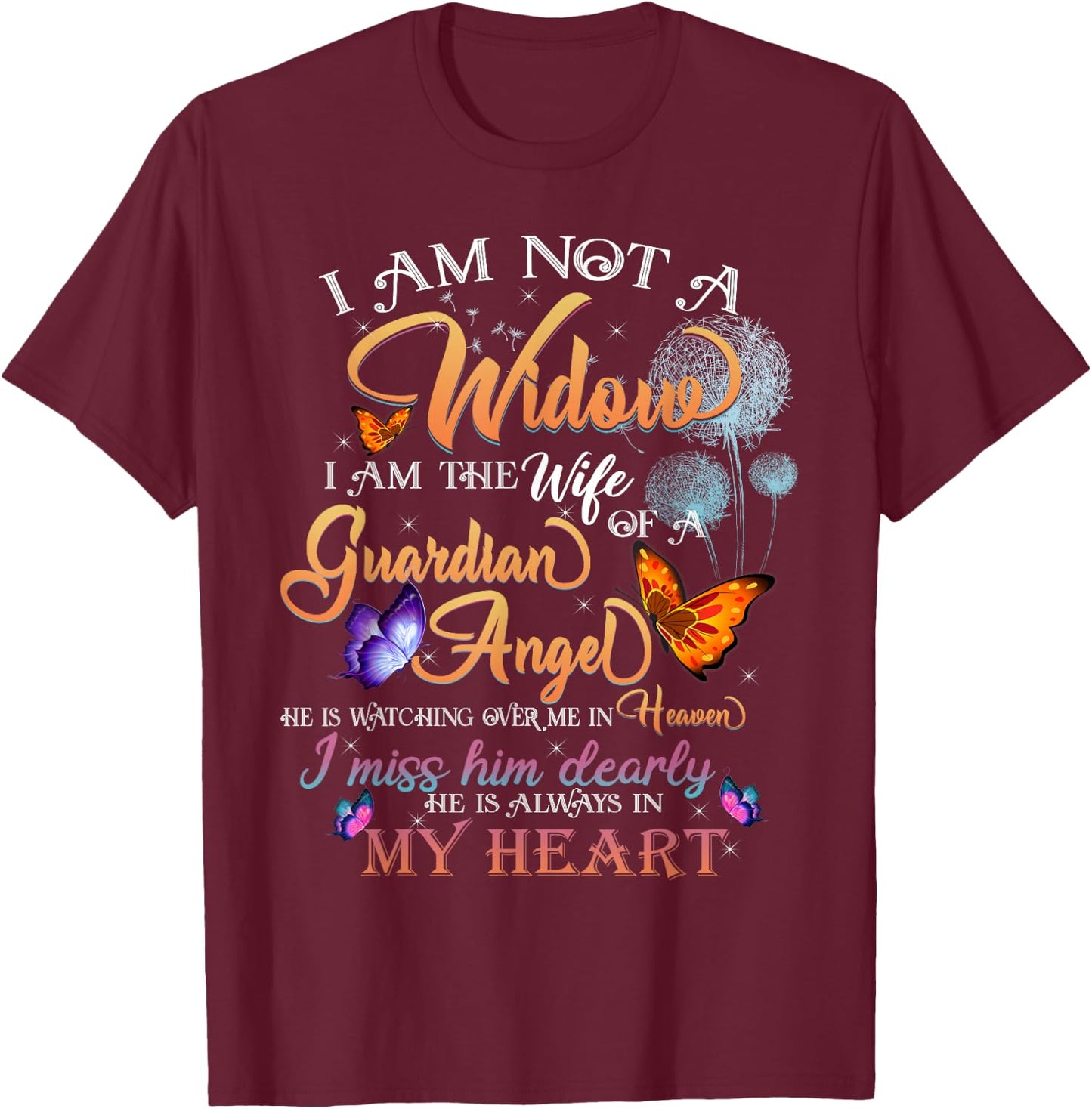 My Husband's Wings Were Ready But My Heart Was Not Memories T-Shirt - T-Shirt | Maroon