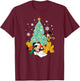 Mickey & Pluto - XMAS Tree T-Shirt - T-Shirt | Maroon