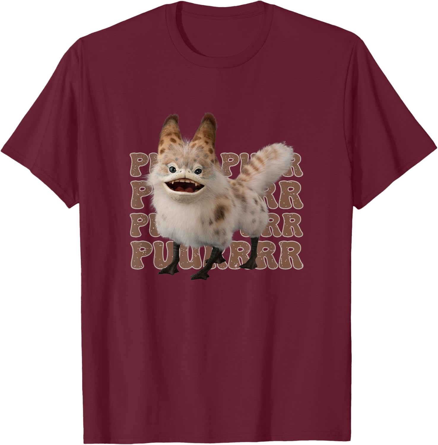 Star Wars: Ahsoka Loth-Cat Vintage Purr Logo Text Stack T-Shirt - T-Shirt | Maroon