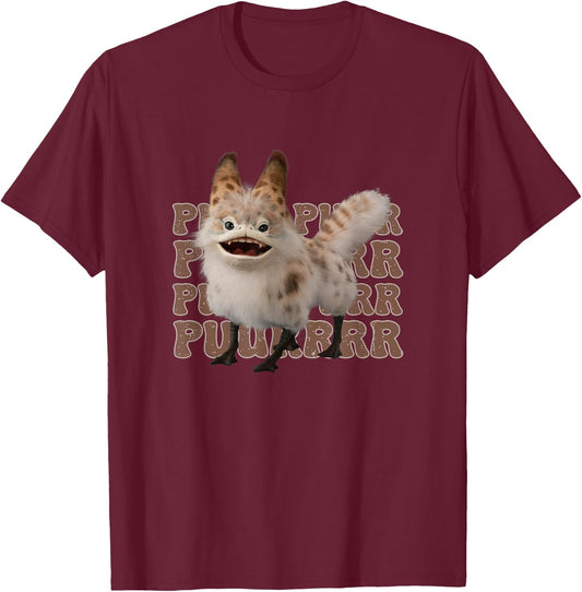 Star Wars: Ahsoka Loth-Cat Vintage Purr Logo Text Stack T-Shirt - T-Shirt | Maroon