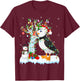 Puffin Bird Xmas Element Tree Lighting Puffin Christmas T-Shirt - T-Shirt | Maroon