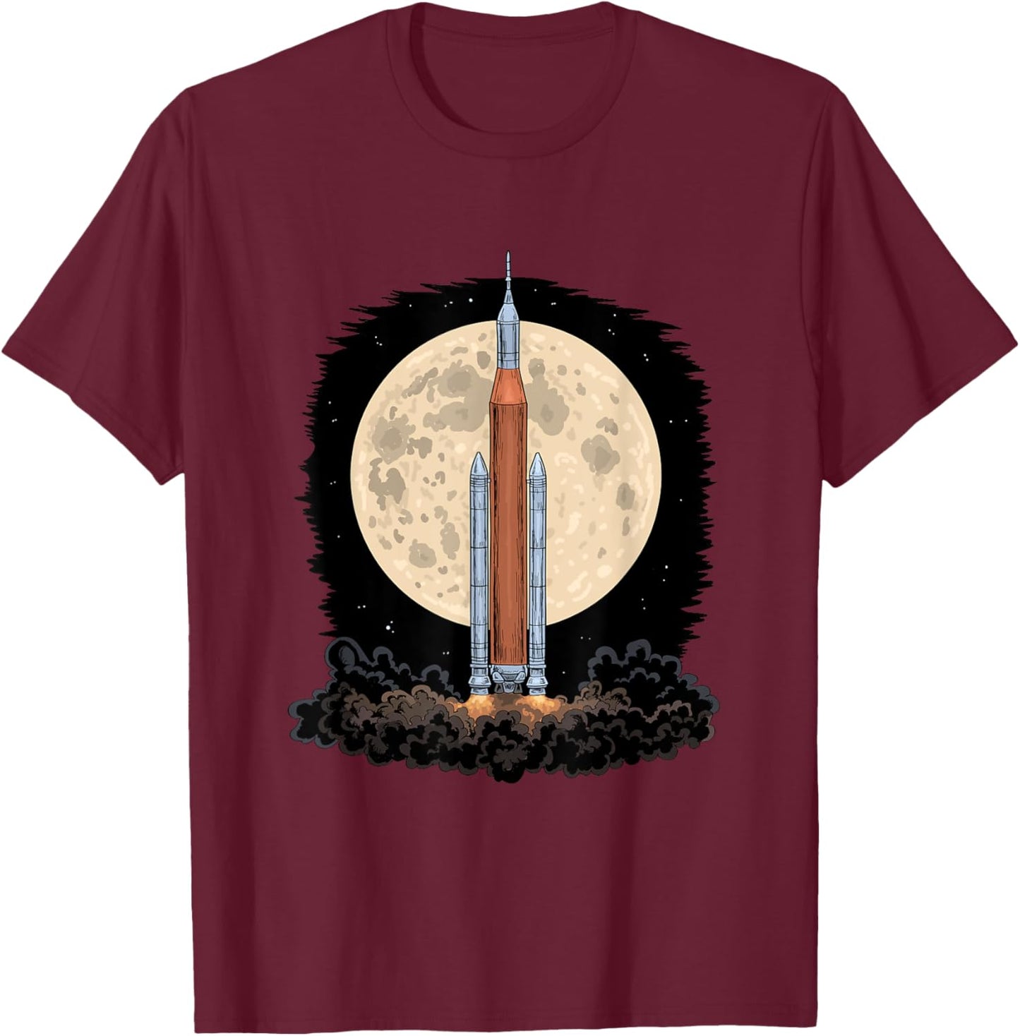 Artemis 1 SLS Rocket Launch Mission To The Moon And Beyond T-Shirt - T-Shirt | Maroon