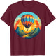 Mountains Sunset Adventures with hot Air Balloon T-Shirt - T-Shirt | Maroon