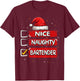 Nice Naughty Bartender Christmas List Santa Claus T-Shirt - T-Shirt | Maroon