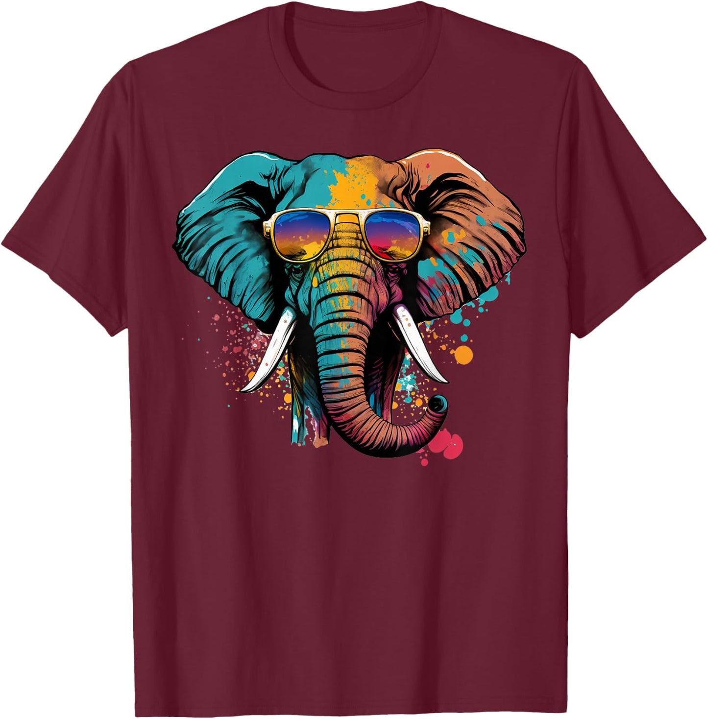 Cute Elephant Lover Animal on Elephant T-Shirt - T-Shirt | Maroon