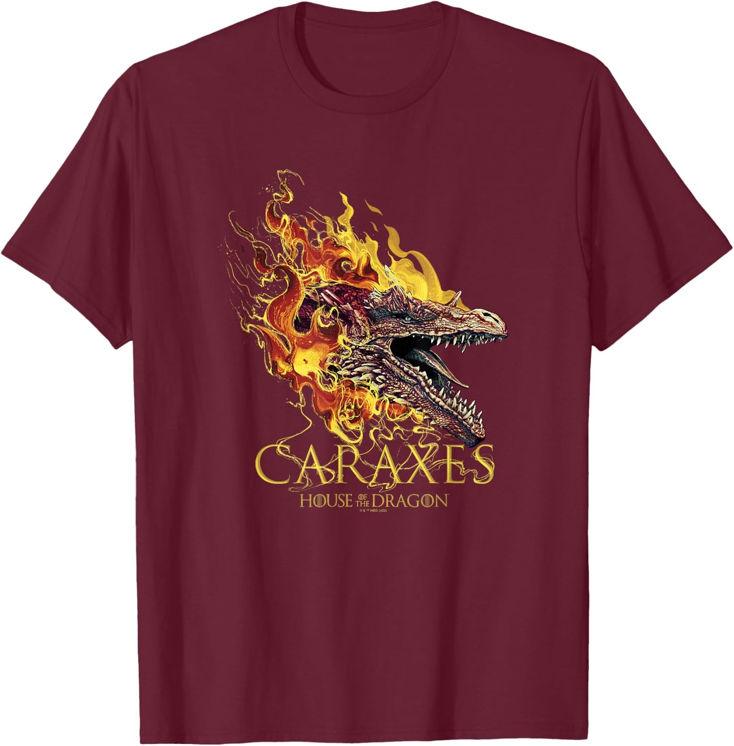 House of the Dragon Caraxes T-Shirt - T-Shirt | Maroon