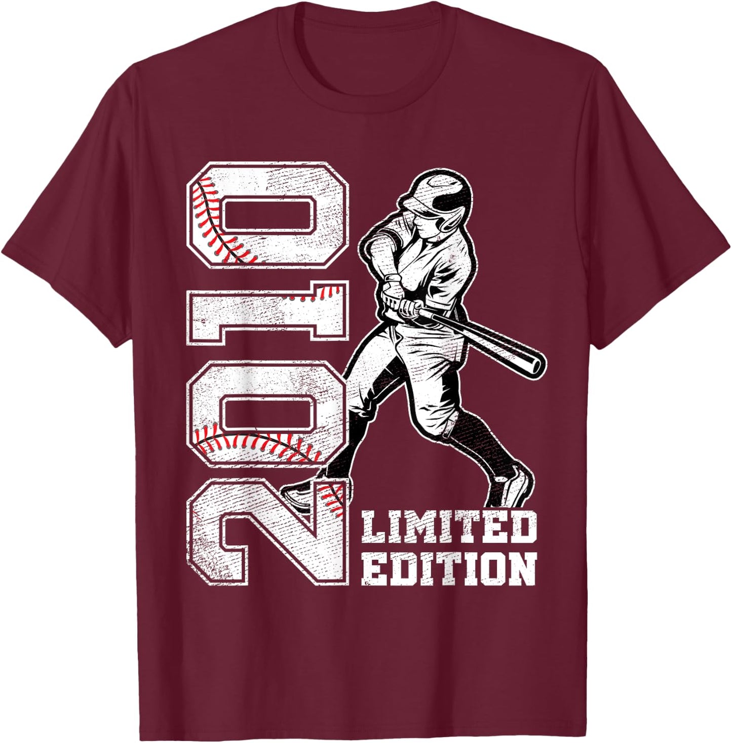 15th Birthday Baseball Limited Edition 2010 15 Years Old T-Shirt - T-Shirt | Maroon