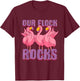 Our Flock Rocks Funny Flamingo Family Vacation Matching T-Shirt - T-Shirt | Maroon