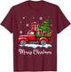Vintage Merry Christmas Red Truck Funny Xmas Tree Boys Men T-Shirt - T-Shirt | Maroon