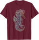 Seahorse Aquatic Design - Underwater Sea Ocean Animal Lover T-Shirt - T-Shirt | Maroon