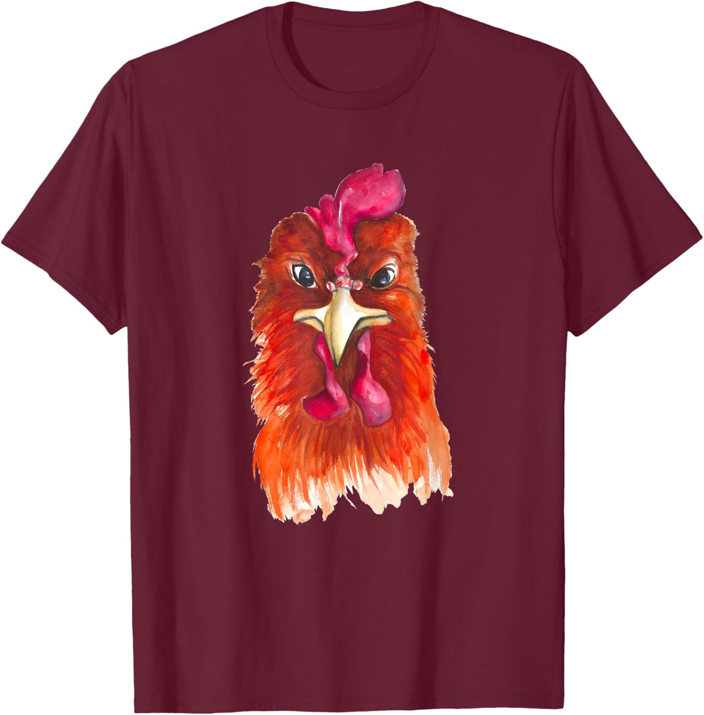 Funny Chicken Farmer design women men angry rooster T-Shirt - T-Shirt | Maroon