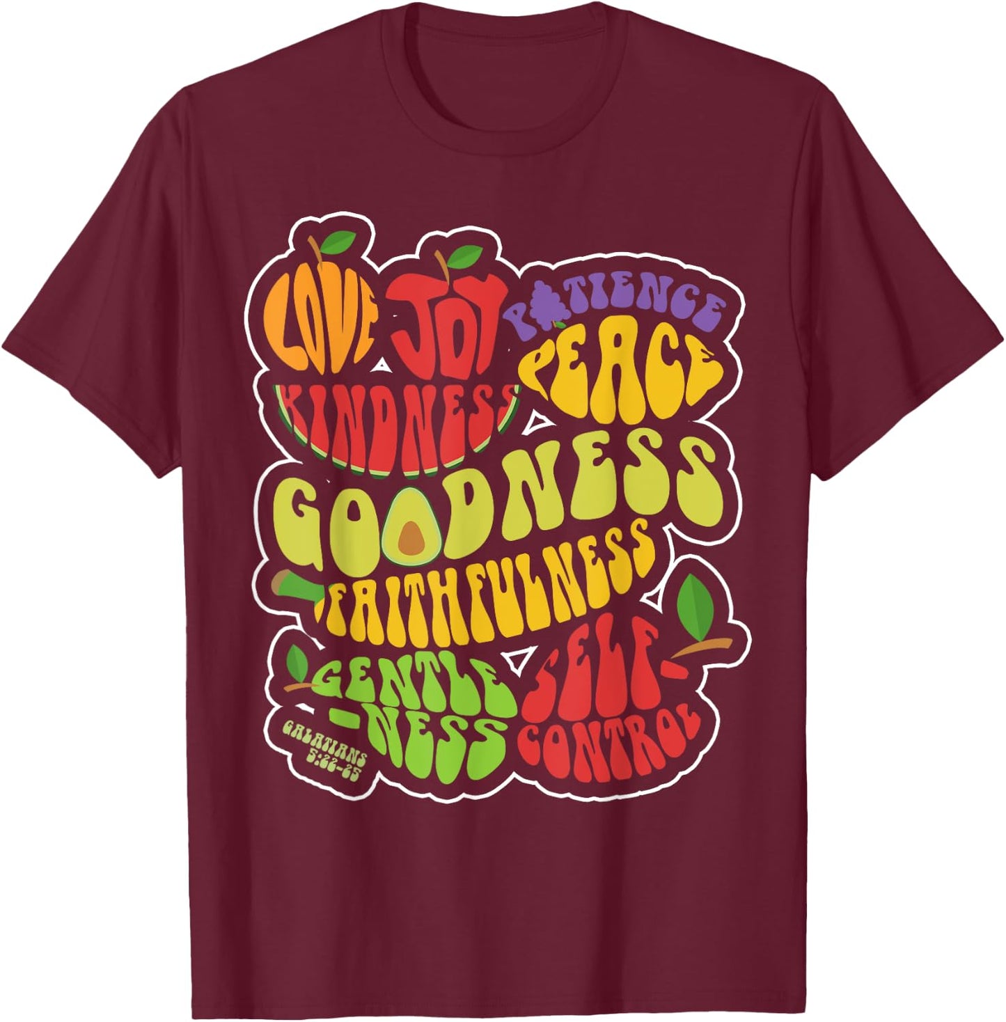 Awesome Galatians Fruit Of The Spirit Religious Verses T-Shirt - T-Shirt | Maroon