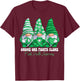 Mental Health Awareness Month Green Ribbon Gnomies Support T-Shirt - T-Shirt | Maroon