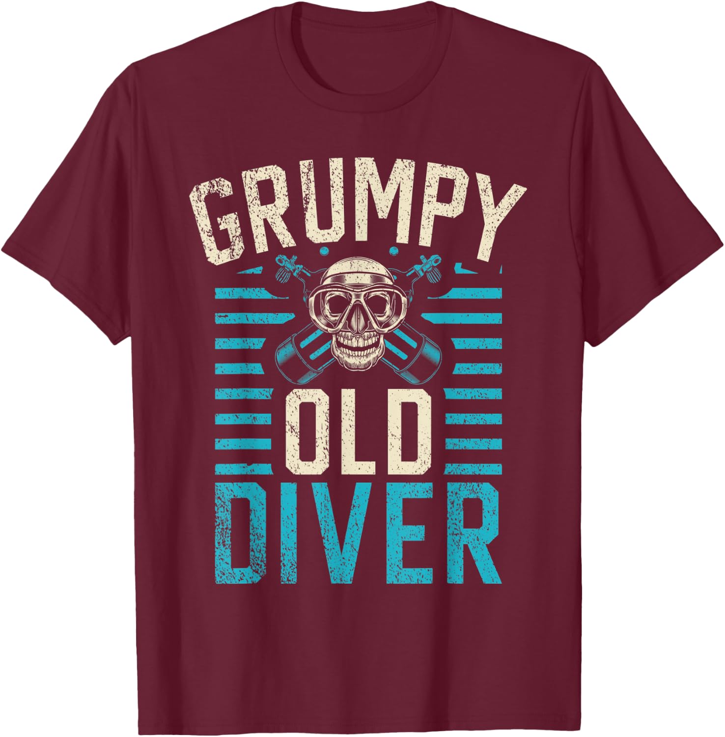Diving Grumpy Old Diver T-Shirt - T-Shirt | Maroon
