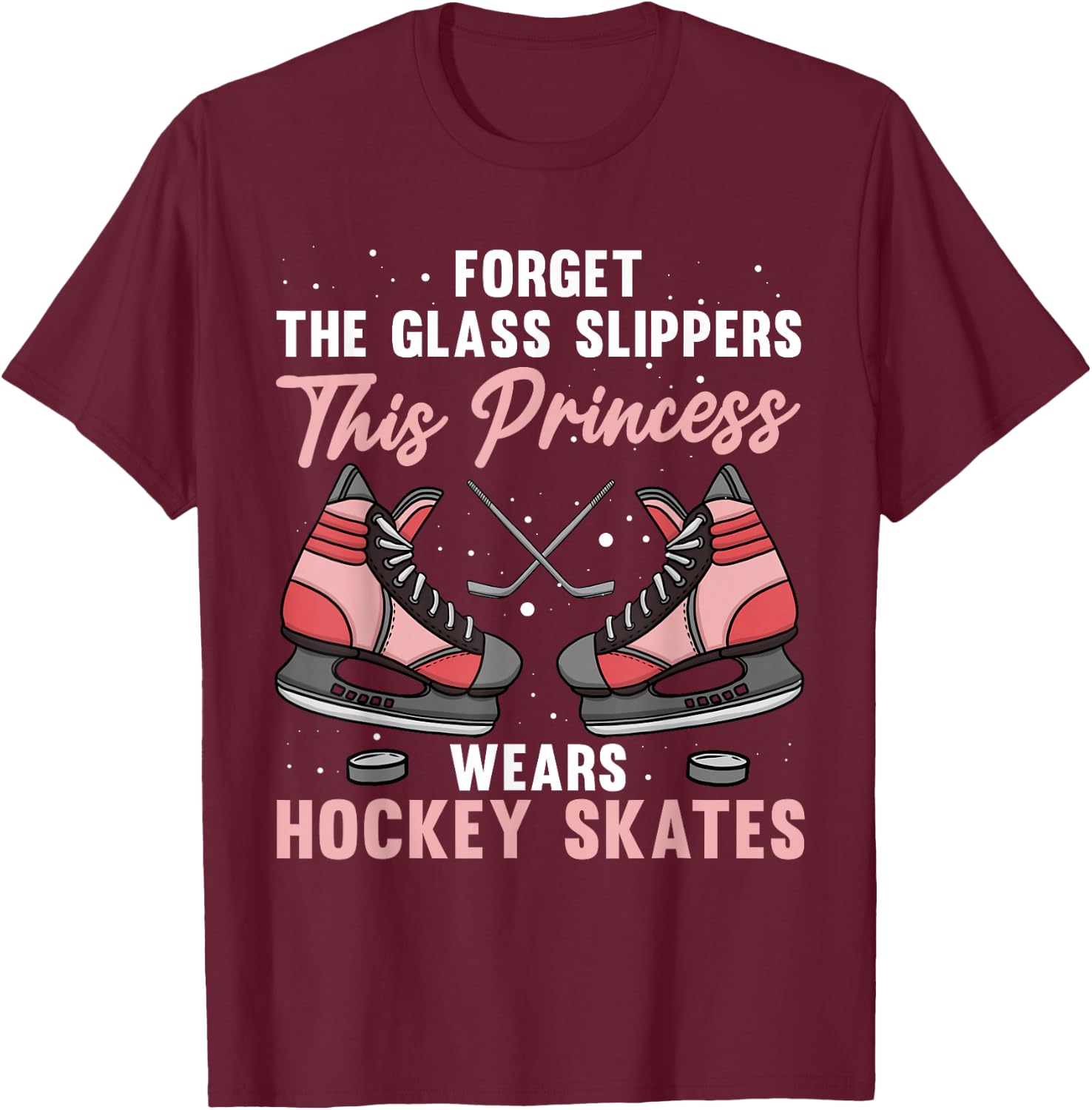 Funny Ice Hockey Art Girls Ice Hockey Player Lover T-Shirt - T-Shirt | Maroon