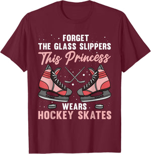 Funny Ice Hockey Art Girls Ice Hockey Player Lover T-Shirt - T-Shirt | Maroon