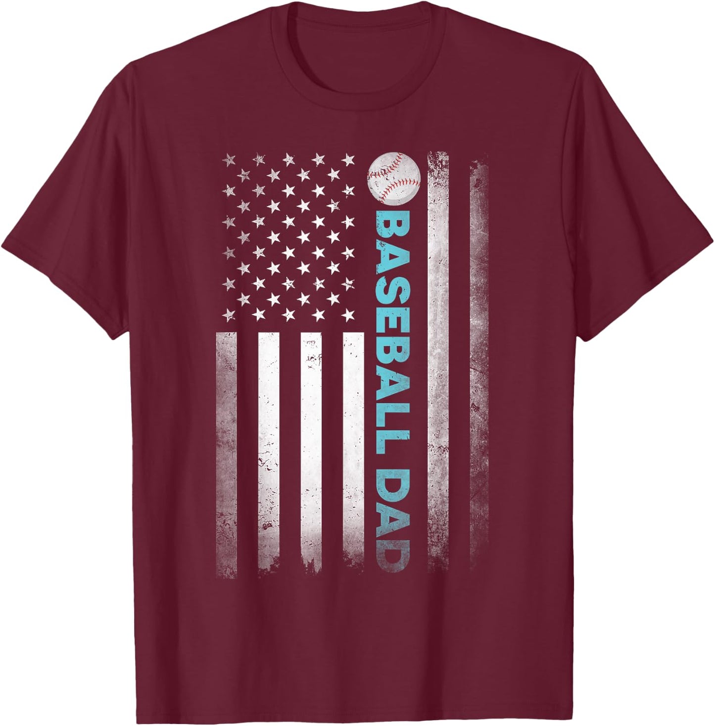 Funny Dad Fathers Day Baseball Dad T-Shirt - T-Shirt | Maroon