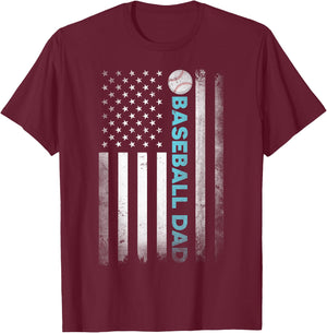 Funny Dad Fathers Day Baseball Dad T-Shirt - T-Shirt | Maroon