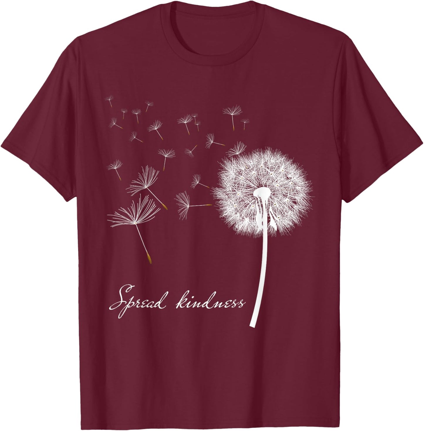 Spread Kindness Dandelion Blowing Flower Girl T-Shirt - T-Shirt | Maroon
