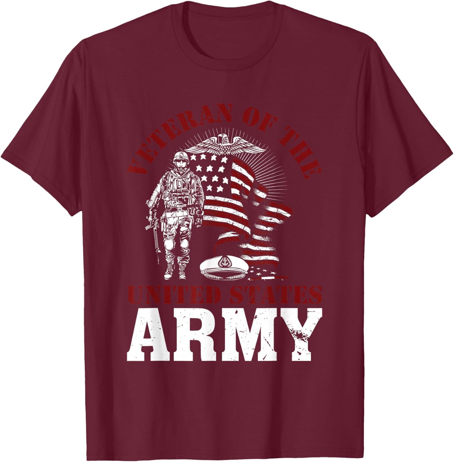 Veteran of the United States US Army Military Veterans T-Shirt - T-Shirt | Maroon
