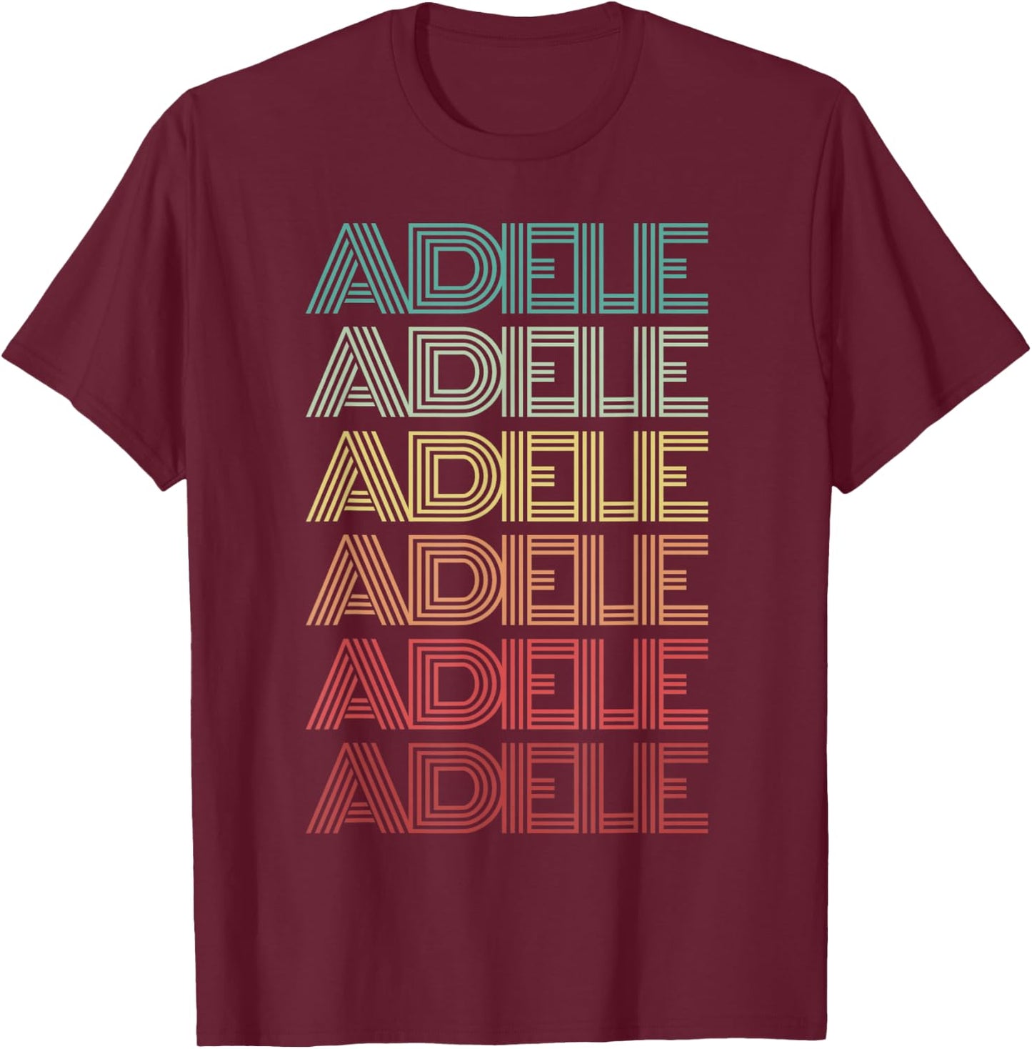 Retro First Name ADELE Italian Personalized Nametag Groovy T-Shirt - T-Shirt | Maroon