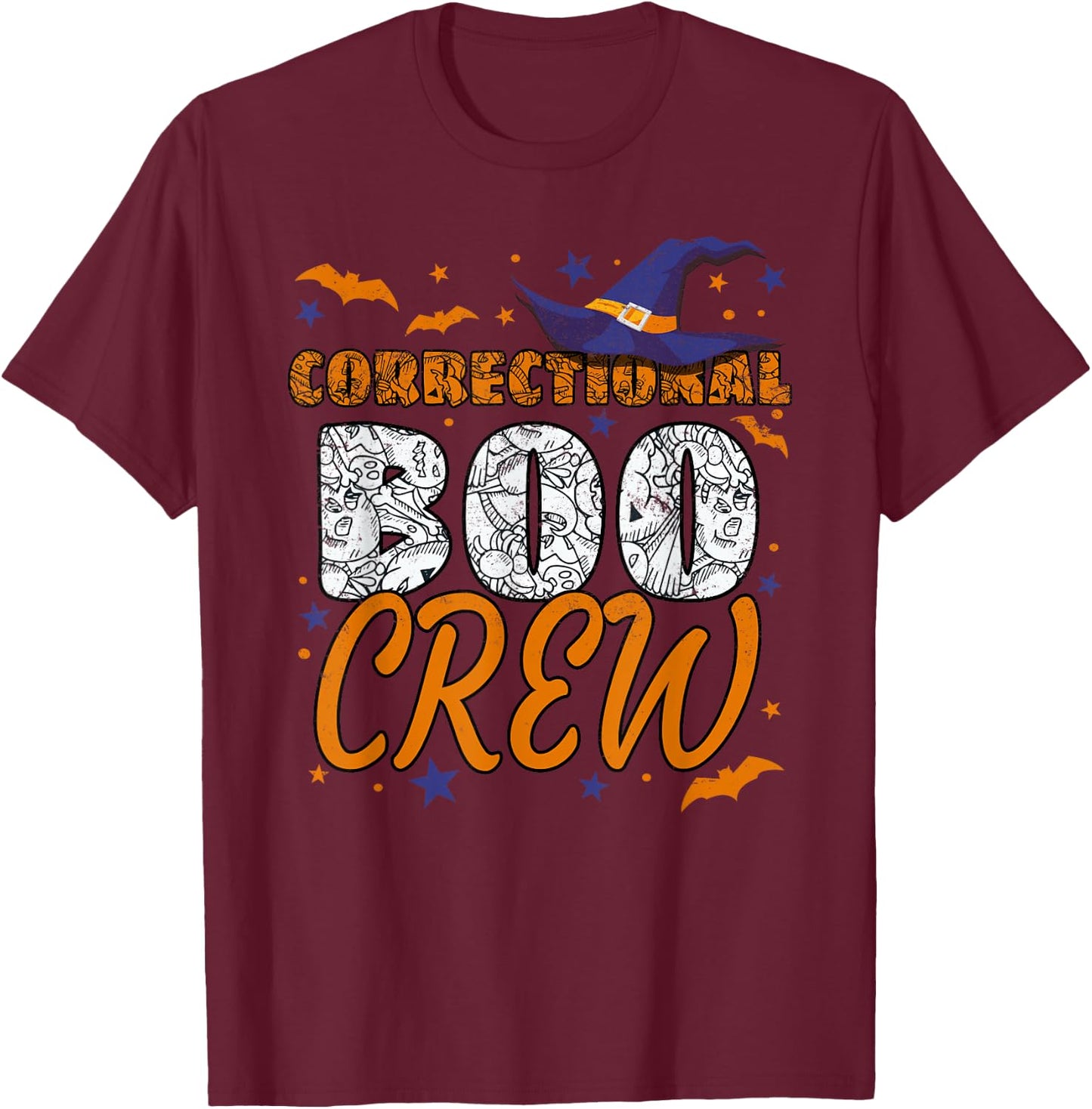 Correctional Boo Crew Halloween Nurse Matching T-Shirt - T-Shirt | Maroon