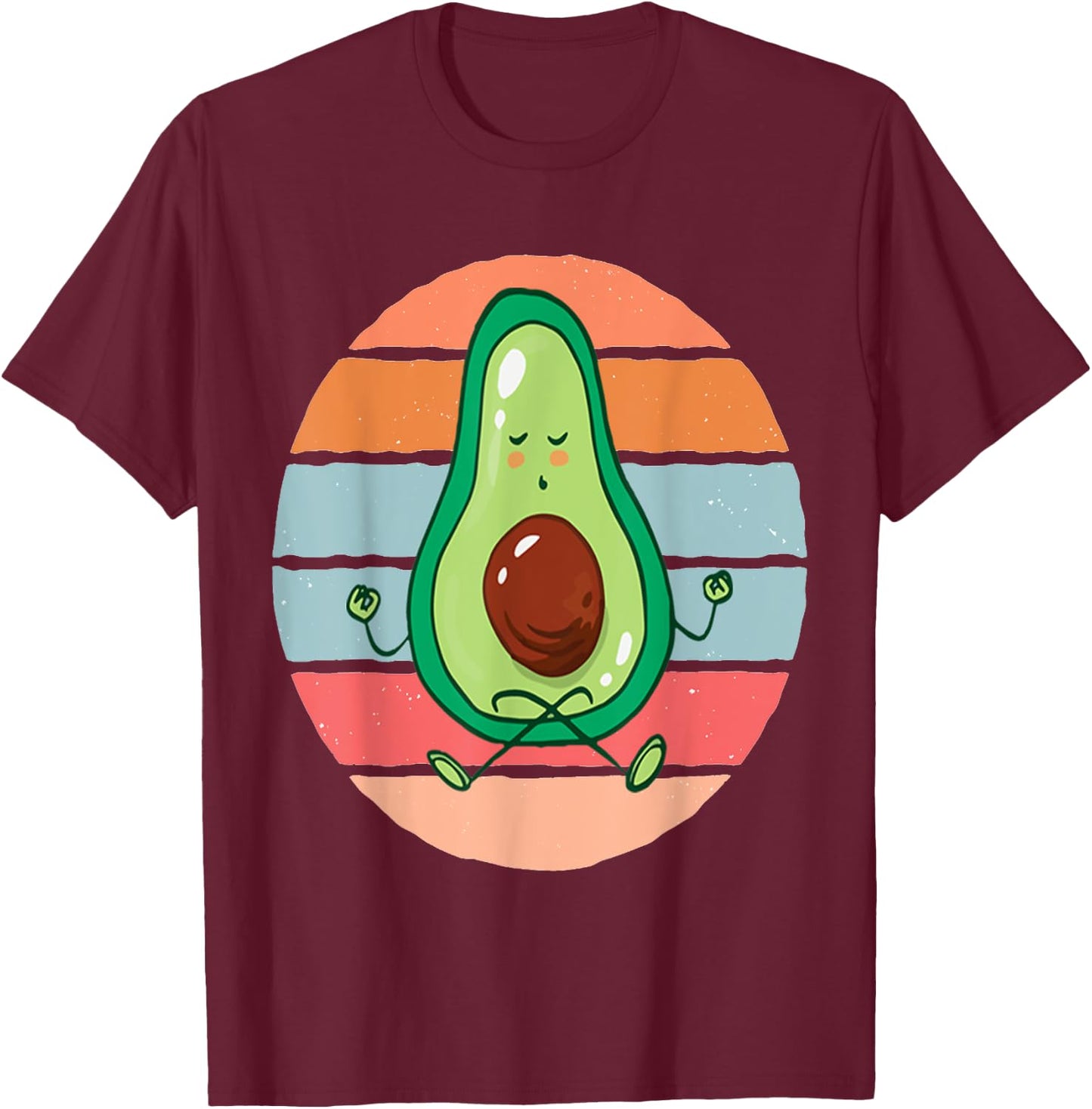 Funny Avocado Yoga Fitness Funny Exercising Gym Meditation T-Shirt - T-Shirt | Maroon