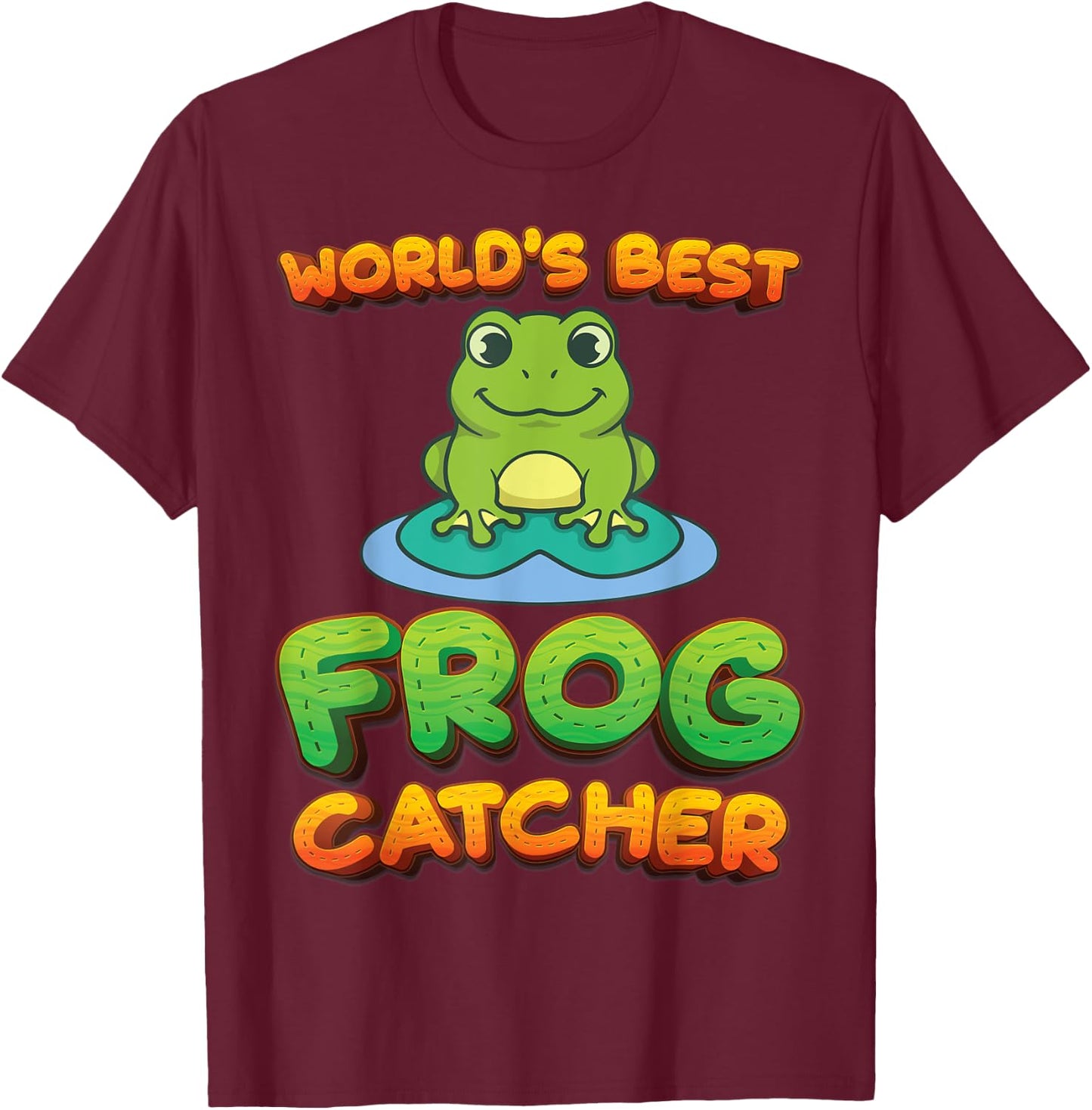 Frog Hunter Boys Girls Kids World's Best Frog Catcher Cute T-Shirt - T-Shirt | Maroon