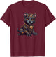 Panther in steampunk mechanical gear, vibrant feline T-Shirt - T-Shirt | Maroon