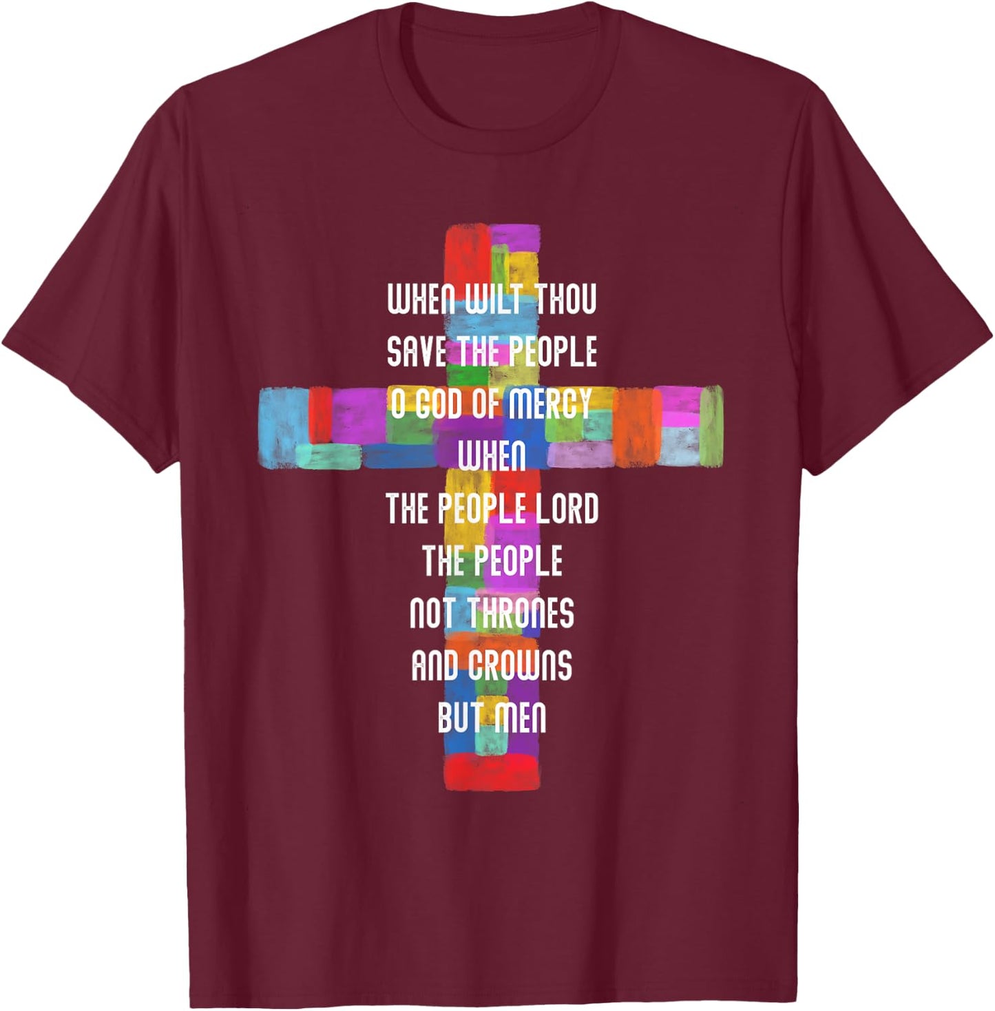 Save The People Godspell Musical Theatre T-Shirt - T-Shirt | Maroon