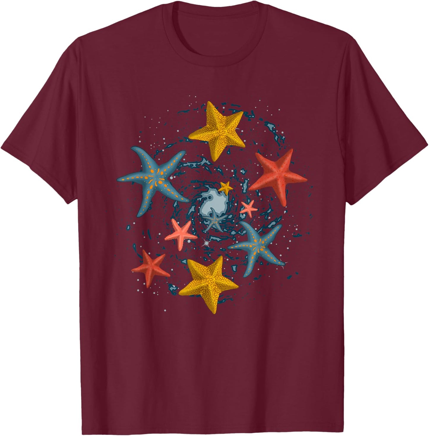 Sea Animal Lover Aquarium Ocean Starfish T-Shirt - T-Shirt | Maroon
