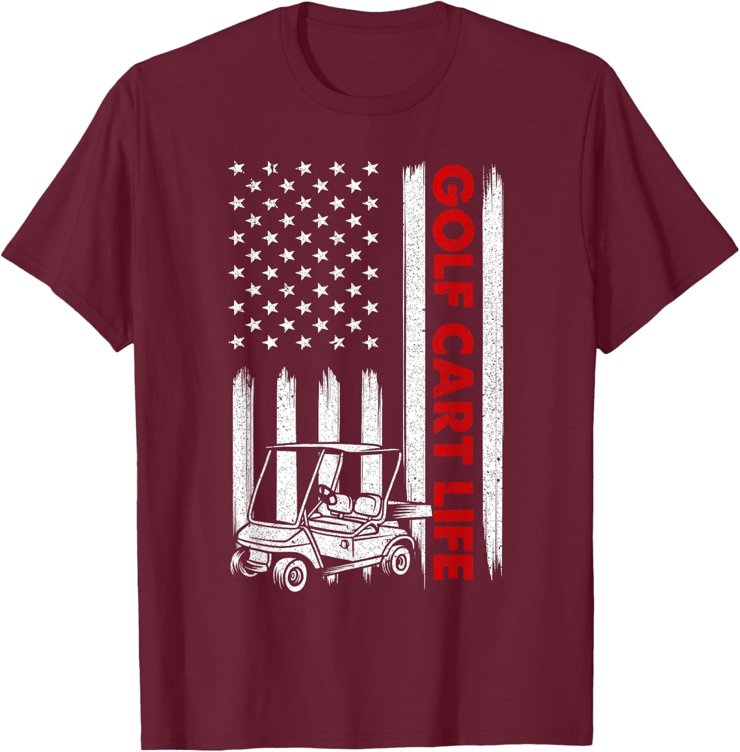 Funny USA Flag Golf Design Women Golfer Golf Lover T-Shirt - T-Shirt | Maroon