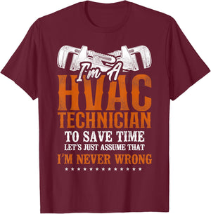 HVAC Technician Tech Vintage I'm A Hvac Technician To Save T-Shirt - T-Shirt | Maroon