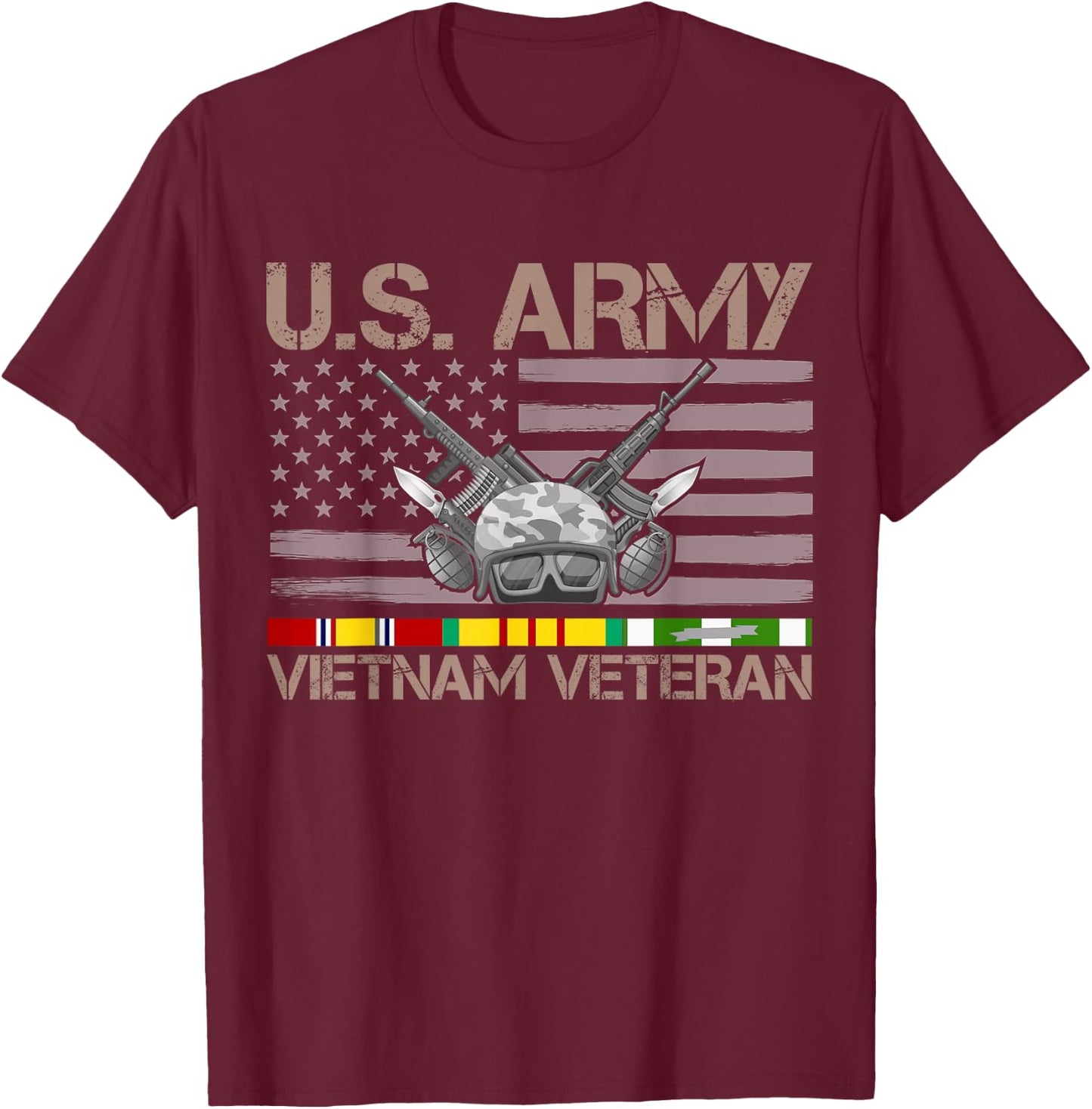 US Army Vietnam Veteran T-Shirt - T-Shirt | Maroon
