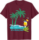 Curacao Palms Cocktail Caribbean Beach Island Souvenir Gift T-Shirt - T-Shirt | Maroon