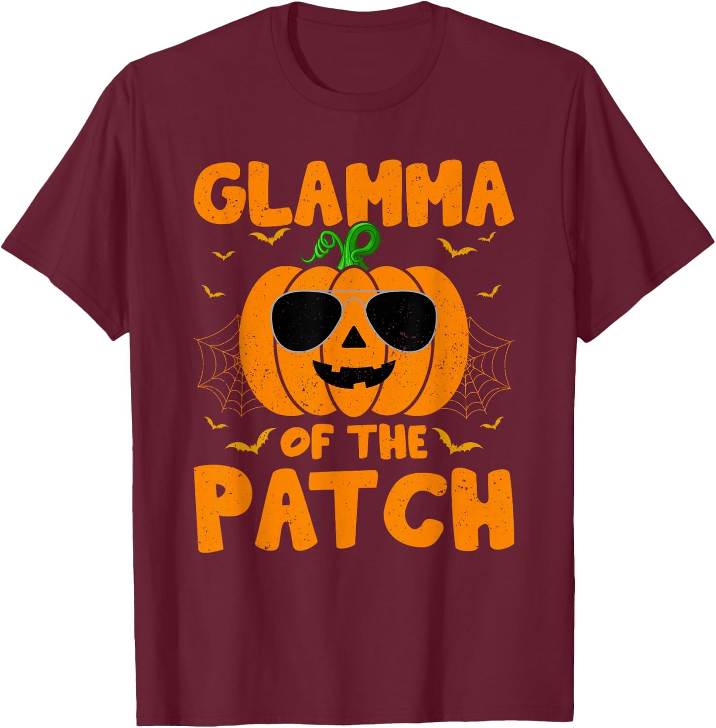 Pumpkin Glamma Of The Patch Family Group Costume Halloween T-Shirt - T-Shirt | Maroon