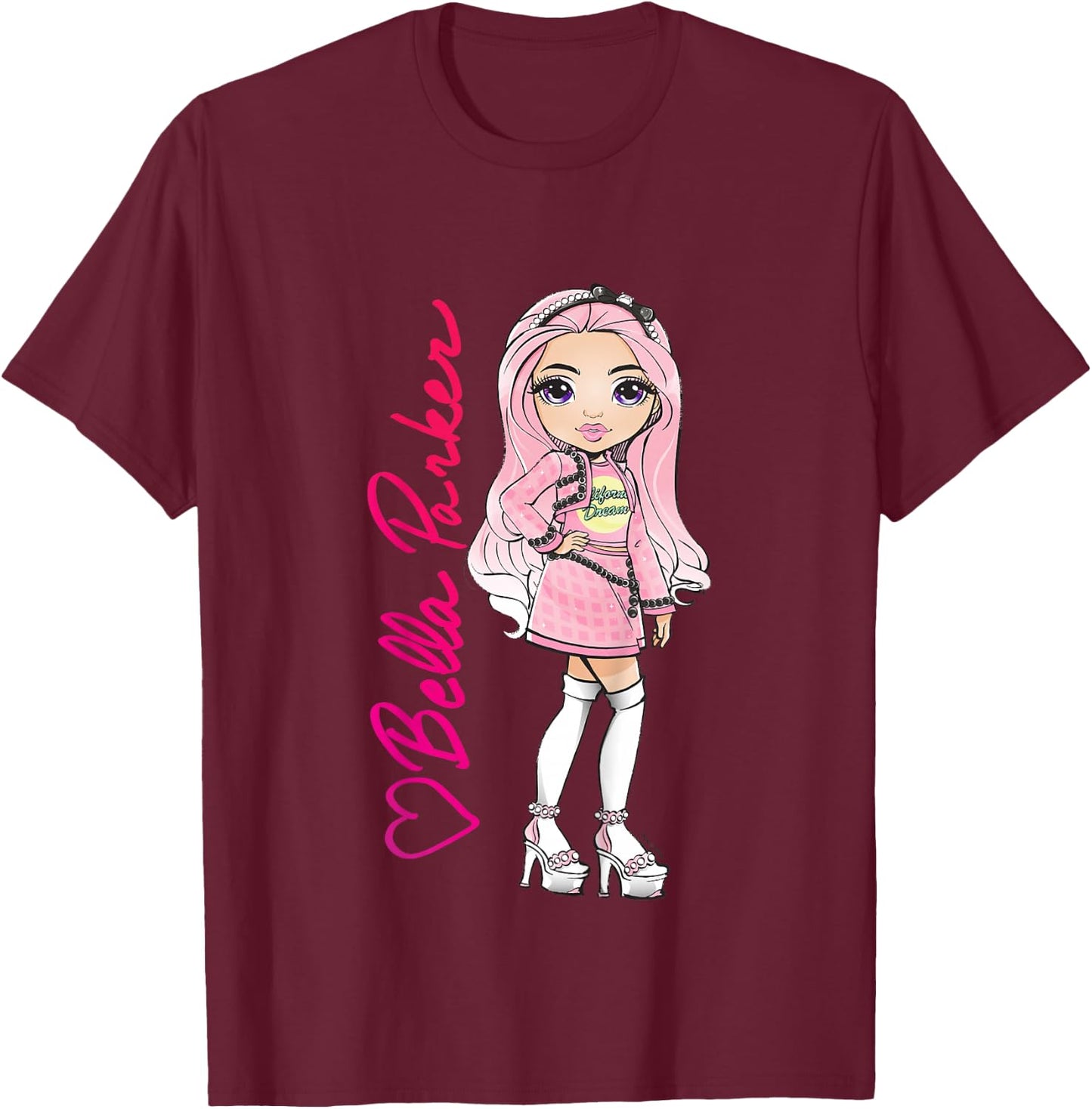 Kids Rainbow High Bella Parker Sassy Pose Portrait T-Shirt - T-Shirt | Maroon