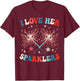 I Love Her Sparklers Funny Matching Couple 4th Of July Men T-Shirt - T-Shirt | Maroon