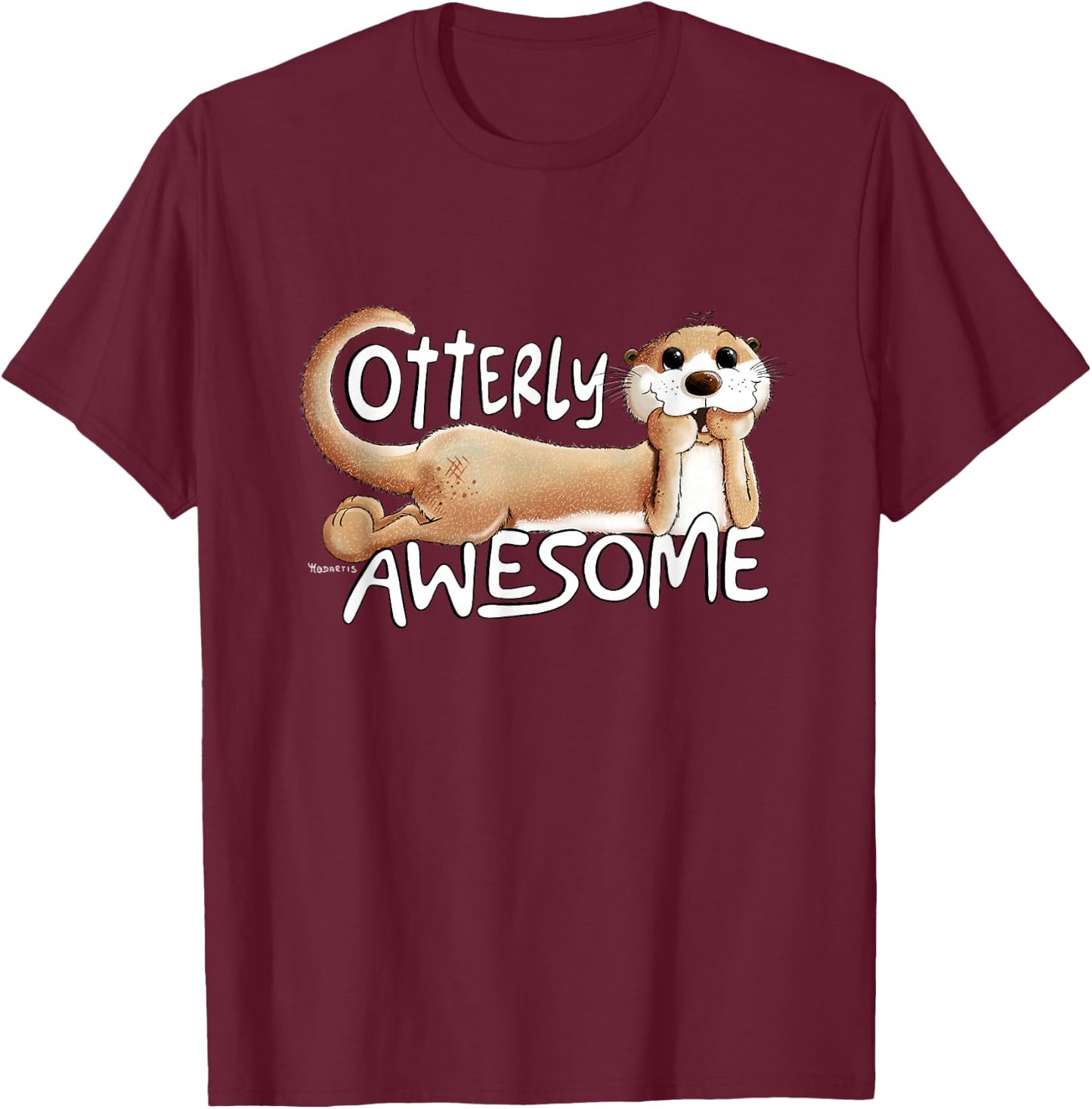 Otterly Awesome Otter Word Game Sea Otter Statement T-Shirt - T-Shirt | Maroon