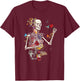 Cool Skeleton Plant Nature Flower Halloween T-Shirt - T-Shirt | Maroon