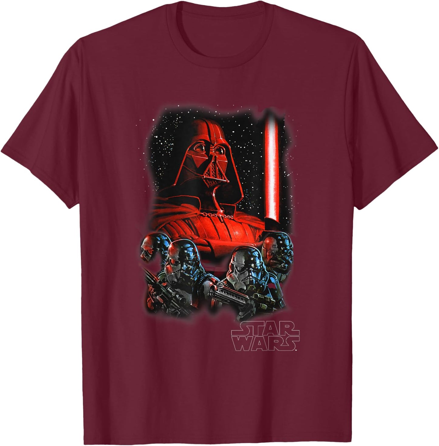 Star Wars Empire Strikes Back Vintage Galactic Darth Vader T-Shirt - T-Shirt | Maroon