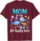 Mom Ocean Life Sea Aquarium Birthday Matching Family T-Shirt - T-Shirt | Maroon